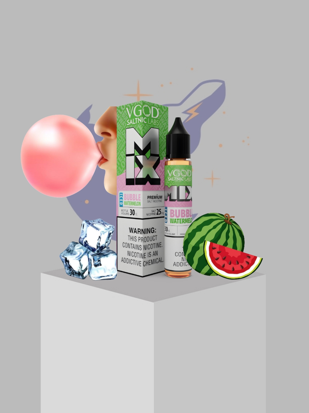 W6 ویگاد - آدامس هندوانه ای یخ / VGOD - Bubble Watermelon Iced - Image 1